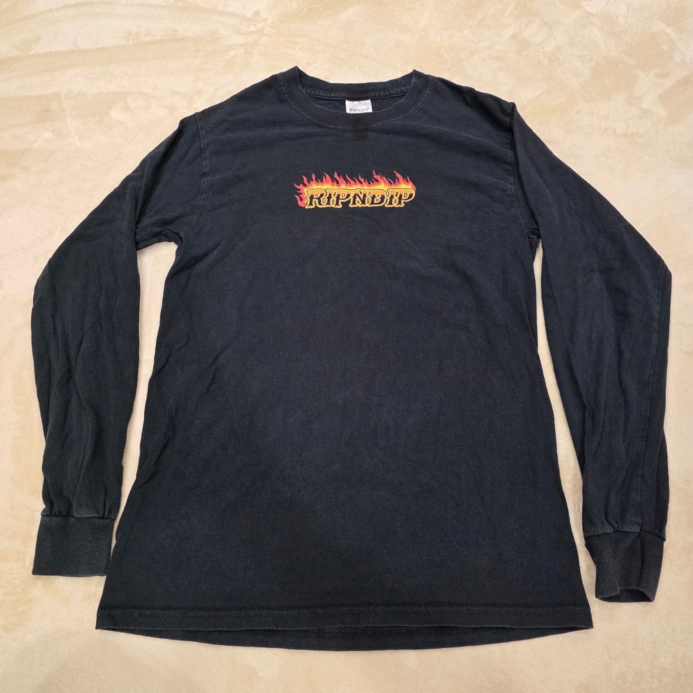 RIPNDIP Match Made In Heaven Long Sleeve Graphic T-Shirt Black Men's Size Small